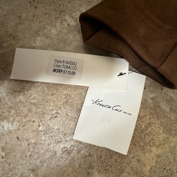 New Kenneth Cole New York Women's Brown suede Jacket with Knit Sleeve - Sz. M - Picture 8 of 9